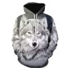 Sweats A Capuche Et Sweat-Shirts LITB | Homme Unisexe Sweat A Capuche Clair Fonce Clair Capuche Loup Imprimes Photos Imprimer Du Quotidien Des Sports 3D Effet Vetement De Rue Design Casual Printemps & Automne