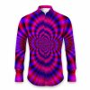 Chemises Pour Hommes LITB | 3D Print Abstrait Homme Chemise Usage Quotidien Sortie Automne Hiver Col Rabattu Manche Longue , Bordeaux, S, M, L Tissu Extensible Dans Les 4 Sens Chemise