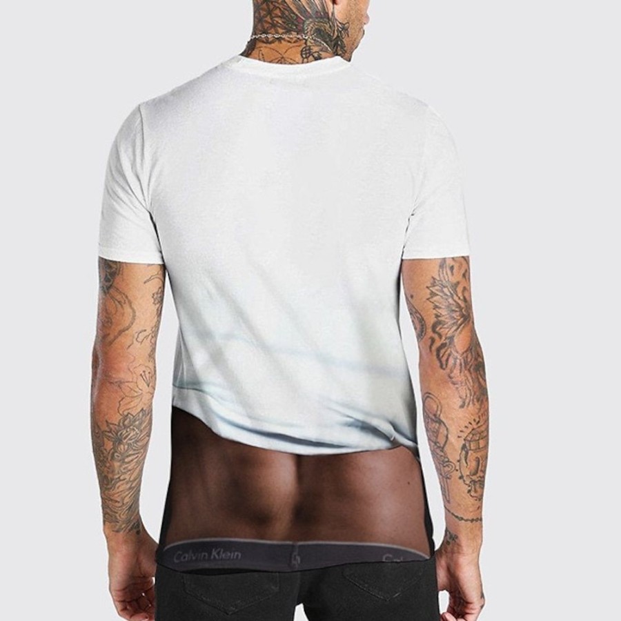 T-Shirts Et Debardeurs Pour Hommes LITB | Homme T Shirt Tee T-Shirts Droles Imprimes Photos Muscle Chiffre Col Ras Du Cou 3D Effet Du Quotidien Vacances Manche Courte Imprimer Vetement Tenue Design Casual Grand Et