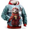 Sweats A Capuche Et Sweat-Shirts LITB | Graphic Animal Homme Mode 3D Effet Sweat A Capuche Noel Sport Exterieur Vacances Sweats A Capuche Manche Longue Capuche Imprimer Poche Avant Printemps & Automne Designer Sweat A Capuche Bleu