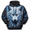 Sweats A Capuche Et Sweat-Shirts LITB | Graphic Animal Homme Mode 3D Effet Sweat A Capuche Sport Exterieur Vacances Vetement De Rue Sweats A Capuche Manche Longue Capuche Imprimer Poche Avant Printemps & Automne Designer Sweat Bleu