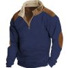 Sweats A Capuche Et Sweat-Shirts LITB | Homme Sweat Shirt Col Mao Bloc De Couleur Patchwork Sport & Loisir Du Quotidien Vacances Basique Decontractees Polaire Fine Automne Hiver Vetement Tenue Pulls Capuche