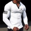 T-Shirts Et Debardeurs Pour Hommes LITB | Graphic Cowboy Mode Design Simple Homme 3D Effet Chemise Henley Shirt T-Shirt Gaufre Sport Exterieur Vacances Festival T-Shirt Manche Longue Henley Chemise Printemps & Automne