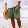 Bas Pour Hommes LITB | Homme Short Short D Ete Short De Plage Cordon Taille Elastique Impression 3D Graphic Lettre Respirable Doux Court Casual Du Quotidien Vacances Vetement De Rue Hawaien Micro-Elastique