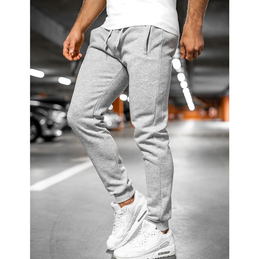 Bas Pour Hommes LITB | Homme Joggings Pantalon Jogging Pantalon Jogger Poche Cordon Taille Elastique Plein Confort Respirable Exterieur Du Quotidien Sortie Melange De Coton Mode Decontractees