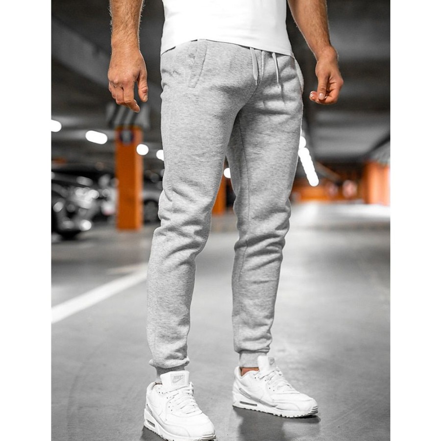 Bas Pour Hommes LITB | Homme Joggings Pantalon Jogging Pantalon Jogger Poche Cordon Taille Elastique Plein Confort Respirable Exterieur Du Quotidien Sortie Melange De Coton Mode Decontractees