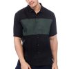 Boutique De Linge LITB | 100% Lin Homme Chemise Chemise Lin Chemise Decontractee Chemisette Chemise D Ete Manche Courte Bloc De Couleur Revers Ete Casual Du Quotidien Vetement Tenue Noir