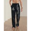 Boutique De Linge LITB | Homme Pantalon En Lin Pantalon Pantalon Ete Pantalon De Plage Cordon Taille Elastique Impression 3D Bloc De Couleur Imprimes Photos Confort Casual Du Quotidien Vacances 20% Lin Style Ethnique Retro