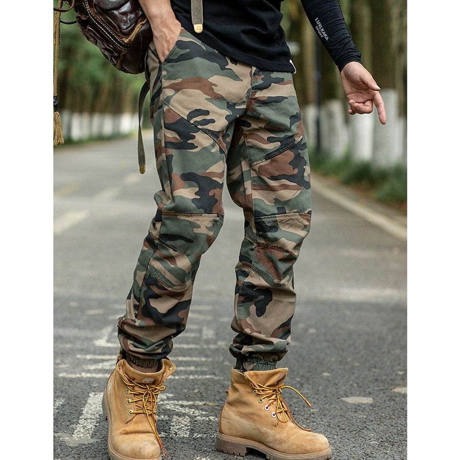 Bas Pour Hommes LITB | Homme Pantalon Cargo Pantalon Cargo Pantalon Pantalon Camouflage Poche Camouflage Confort Respirable Exterieur Du Quotidien Sortie Mode Decontractees