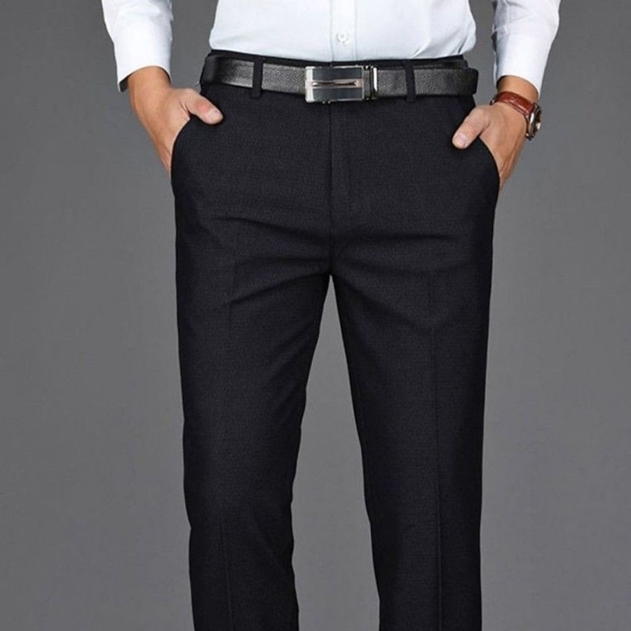 Bas Pour Hommes LITB | Homme Pantalon De Costume Pantalon Chino Poche Plein Confort Respirable Toute La Longueur Bureau Entreprise Du Quotidien Chic Et Moderne Grande Occasion Micro-Elastique