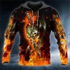 Sweats A Capuche Et Sweat-Shirts LITB | Homme Sweat A Capuche Capuche Cranes Imprimes Photos Flamme Imprimer Du Quotidien Des Sports 3D Effet Basique Vetement De Rue Design Printemps & Automne Vetement Tenue Pulls Capuche Pulls Orange