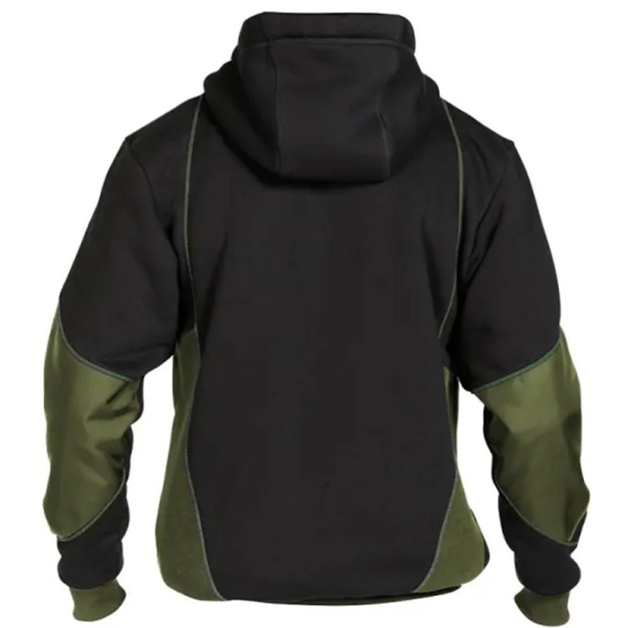 Sweats A Capuche Et Sweat-Shirts LITB | Homme Sweat A Capuche Sweat A Capuche Zippe Capuche Bloc De Couleur Drapeau National Poche Sport & Loisir Du Quotidien Vacances Vetement De Rue Frais Decontractees Printemps & Automne Vetement Noir