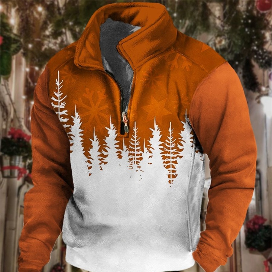 Sweats A Capuche Et Sweat-Shirts LITB | Arbre Imprimes Graphiques Hommes Quotidien Impression 3D Sweat Vacances Sorties Sweats Manches Longues Col Montant Imprime Polaire Printemps& Sweat A Capuche De Createur D Automne