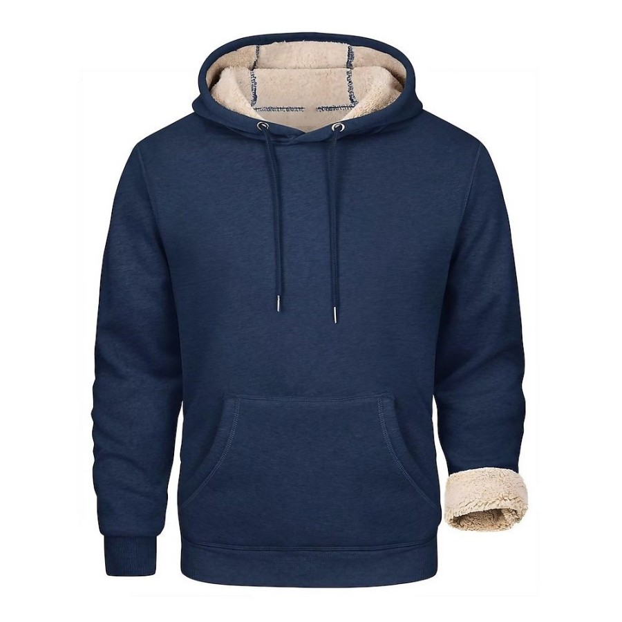 Sweats A Capuche Et Sweat-Shirts LITB | Homme Sweat A Capuche Sweat A Capuche En Molleton Capuche Plein Poche Sport & Loisir Du Quotidien Vacances Vetement De Rue Frais Decontractees Automne Hiver Vetement Tenue