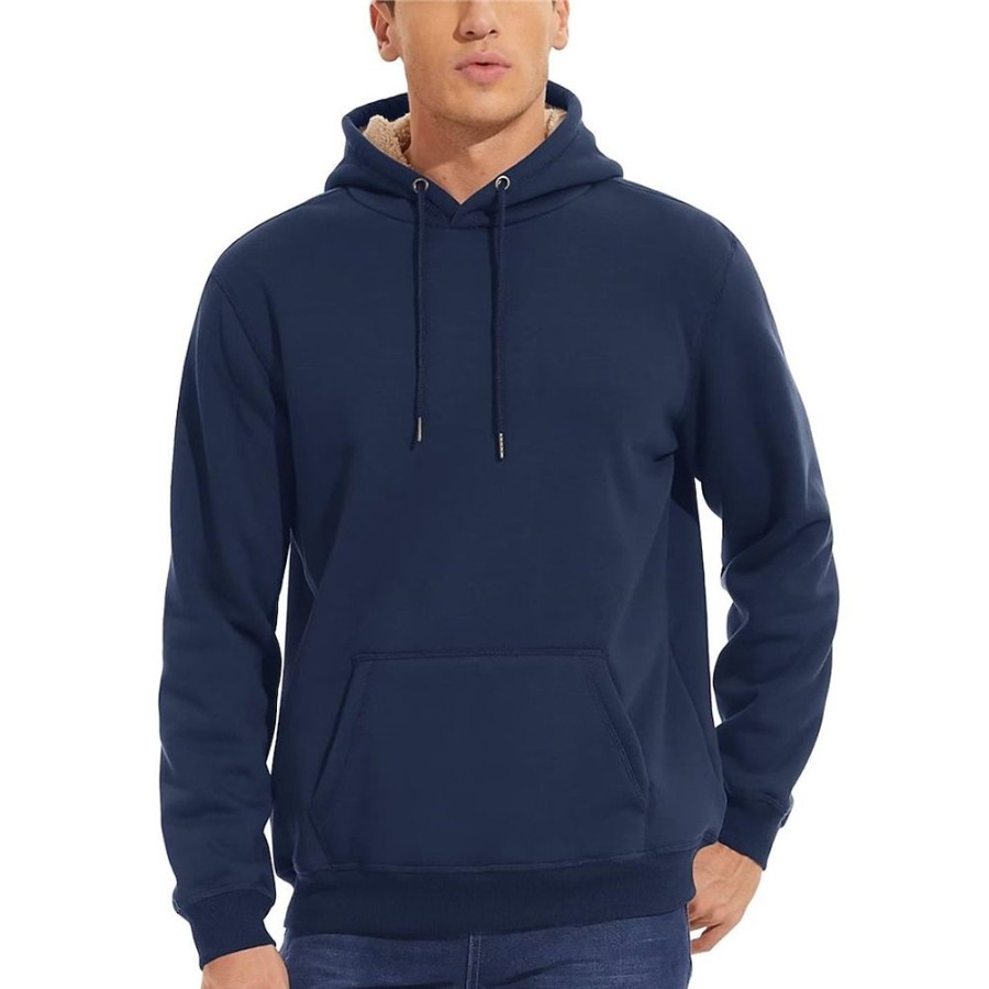 Sweats A Capuche Et Sweat-Shirts LITB | Homme Sweat A Capuche Sweat A Capuche En Molleton Capuche Plein Poche Sport & Loisir Du Quotidien Vacances Vetement De Rue Frais Decontractees Automne Hiver Vetement Tenue