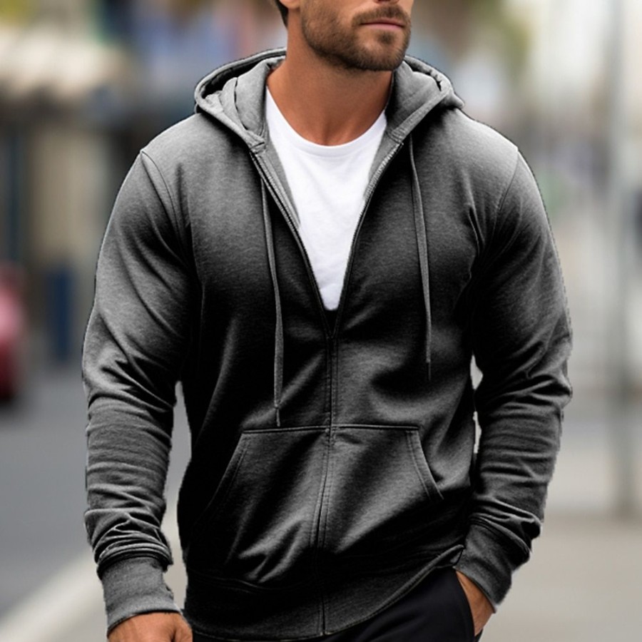 Sweats A Capuche Et Sweat-Shirts LITB | Homme Sweat A Capuche Capuche Plein Sport & Loisir Du Quotidien Vacances Vetement De Rue Frais Decontractees Printemps & Automne Vetement Tenue Pulls Capuche Pulls Molletonnes Manche Longue