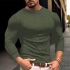 T-Shirts Et Debardeurs Pour Hommes LITB | Homme T Shirt Tee Chemise Henley Gaufree Chemise Henley Shirt T-Shirt Chemise A Manches Longues Plein Henley Plein Air Vacances Manche Longue Vetement Tenue Mode Design Basique