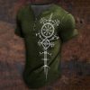 T-Shirts Et Debardeurs Pour Hommes LITB | Graphic Viking Du Quotidien Retro Vintage Classique Homme 3D Effet T Shirt Tee Chemise Henley Shirt Sport Exterieur Vacances Sortie T-Shirt Manche Courte Henley