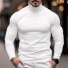 T-Shirts Et Debardeurs Pour Hommes LITB | Homme T Shirt Tee T-Shirt Chemise A Manches Longues Plein Col Roule Plein Air Vacances Manche Longue Vetement Tenue Mode Design Basique