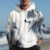 Sweats A Capuche Et Sweat-Shirts LITB | Loup Imprimes Photos Homme Du Quotidien 3D Effet Sweat Vacances Sortie Vetement De Rue Sweats A Capuche Manche Longue Capuche Imprimer Printemps & Automne Designer Sweat A Capuche