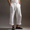 Bas Pour Hommes LITB | Homme Pantalon En Lin Pantalon Pantalon Ete Pantacourt Bouton Pantalon De Yoga Fluide Poche Avant Plein Confort Respirable Cheville Casual Du Quotidien Vacances Melange De Lin & Coton Mode Basique