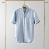 Boutique De Linge LITB | Homme Chemise Chemise Lin Chemise Decontractee Chemisette Chemise D Ete Manche Courte Plein Mao Ete Casual Du Quotidien Vetement Tenue Poche Avant