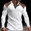 T-Shirts Et Debardeurs Pour Hommes LITB | Homme T Shirt Tee Chemise Henley Gaufree Chemise Henley Shirt T-Shirt Chemise A Manches Longues Bloc De Couleur Henley Plein Air Vacances Manche Longue Patchwork Vetement Tenue Mode Design Basique