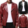 Vetements D'Exterieur Pour Hommes LITB | Homme Simili Cuir Usage Quotidien Zip Sur Le Devant Automne Hiver Couleur Unie / Unie Punk Revers Normal Veste