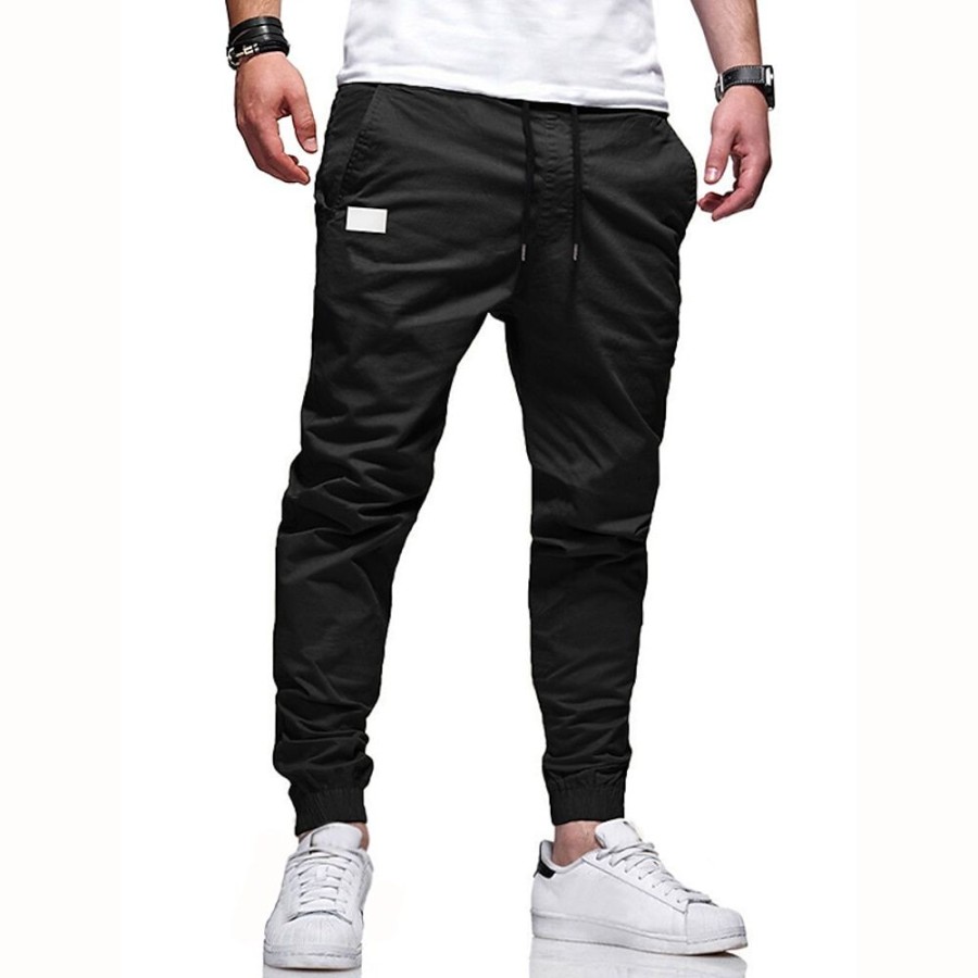 Bas Pour Hommes LITB | Homme Pantalon Cargo Pantalon Jogging Pantalon Cordon Ceinture Elastique Mode Simple Couleur Unie Clair S M L