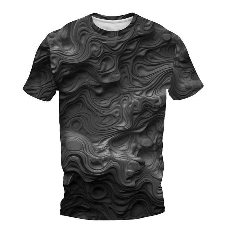 T-Shirts Et Debardeurs Pour Hommes LITB | Graphic Vagues Du Quotidien Design Retro Vintage Homme 3D Effet T Shirt Tee Sport Exterieur Vacances Sortie T-Shirt Manche Courte Col Ras Du Cou Chemise Printemps Ete Vetement Tenue