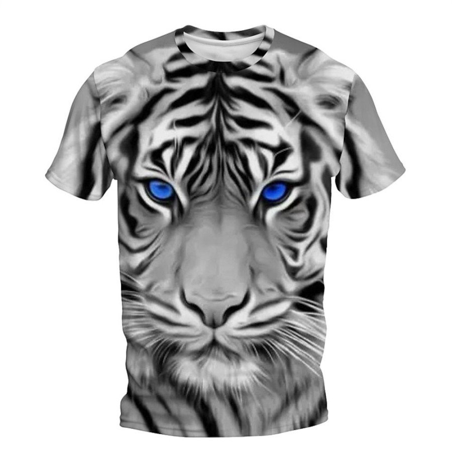 T-Shirts Et Debardeurs Pour Hommes LITB | Graphic Tigre Du Quotidien Design Retro Vintage Homme 3D Effet T Shirt Tee Sport Exterieur Vacances Sortie T-Shirt Manche Courte Col Ras Du Cou Chemise Printemps Ete Vetement Tenue S M L