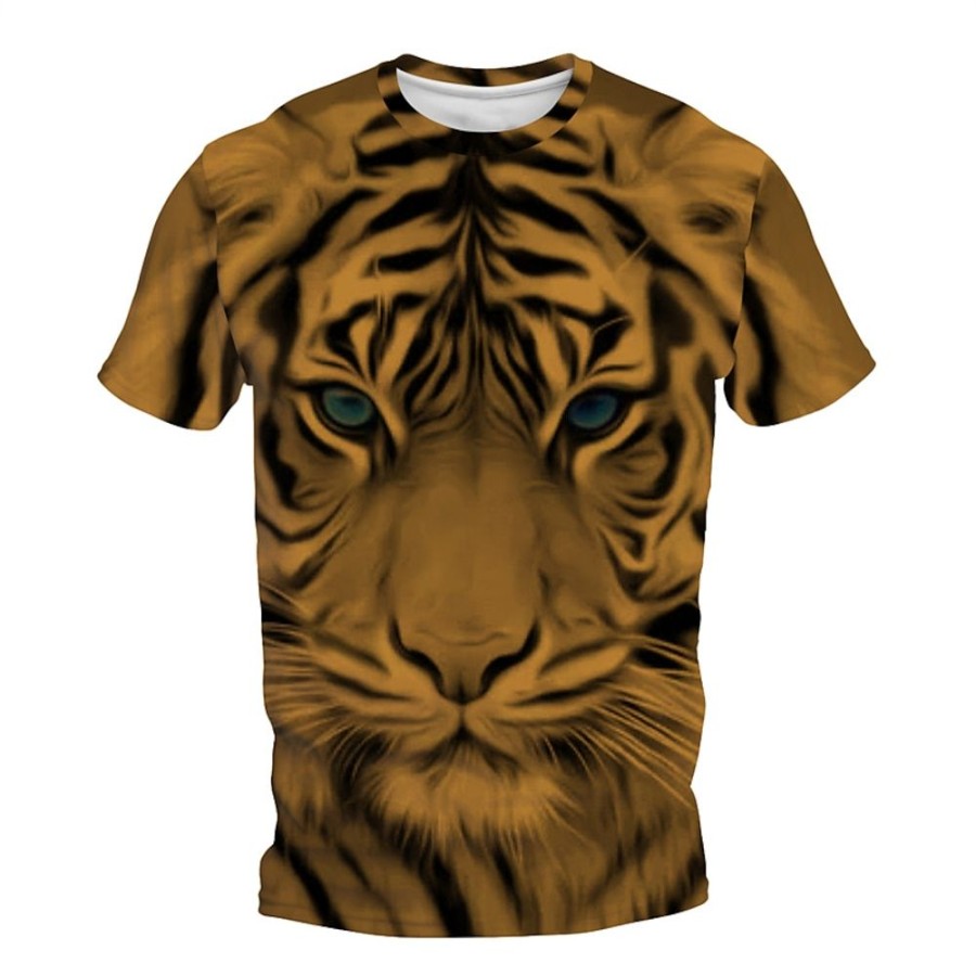 T-Shirts Et Debardeurs Pour Hommes LITB | Graphic Tigre Du Quotidien Design Retro Vintage Homme 3D Effet T Shirt Tee Sport Exterieur Vacances Sortie T-Shirt Manche Courte Col Ras Du Cou Chemise Printemps Ete Vetement Tenue S M L