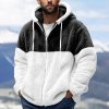 Sweats A Capuche Et Sweat-Shirts LITB | Homme Sweat A Capuche Sweat A Capuche Zippe Lin Sherpa Capuche Bloc De Couleur Patchwork Sport & Loisir Du Quotidien Vacances Vetement De Rue Design Decontractees Automne Hiver