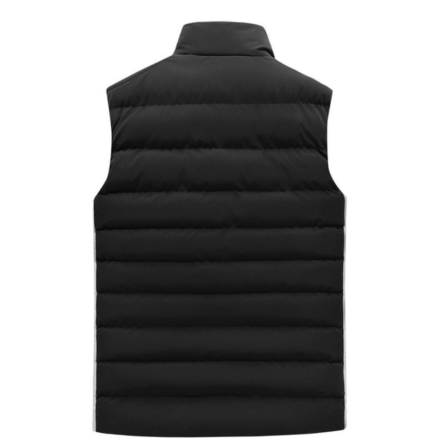 Vetements D'Exterieur Pour Hommes LITB | Homme Manteau D Hiver Gilet Matelasse Zippe Poche Polyester Poche Exterieur Rendez-Vous Casual Quotidien Normal Mode Decontractees Chaud Hiver Bloc De Couleur Doudoune