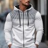 Sweats A Capuche Et Sweat-Shirts LITB | Homme Sweat A Capuche Sweat A Capuche Zippe Capuche Bloc De Couleur Sport & Loisir Du Quotidien Vacances Vetement De Rue Frais Decontractees Printemps & Automne