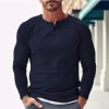 T-Shirts Et Debardeurs Pour Hommes LITB | Homme T Shirt Tee Chemise Henley Shirt T-Shirt Chemise A Manches Longues Plein Henley Plein Air Vacances Manche Longue Vetement Tenue Mode Design Basique