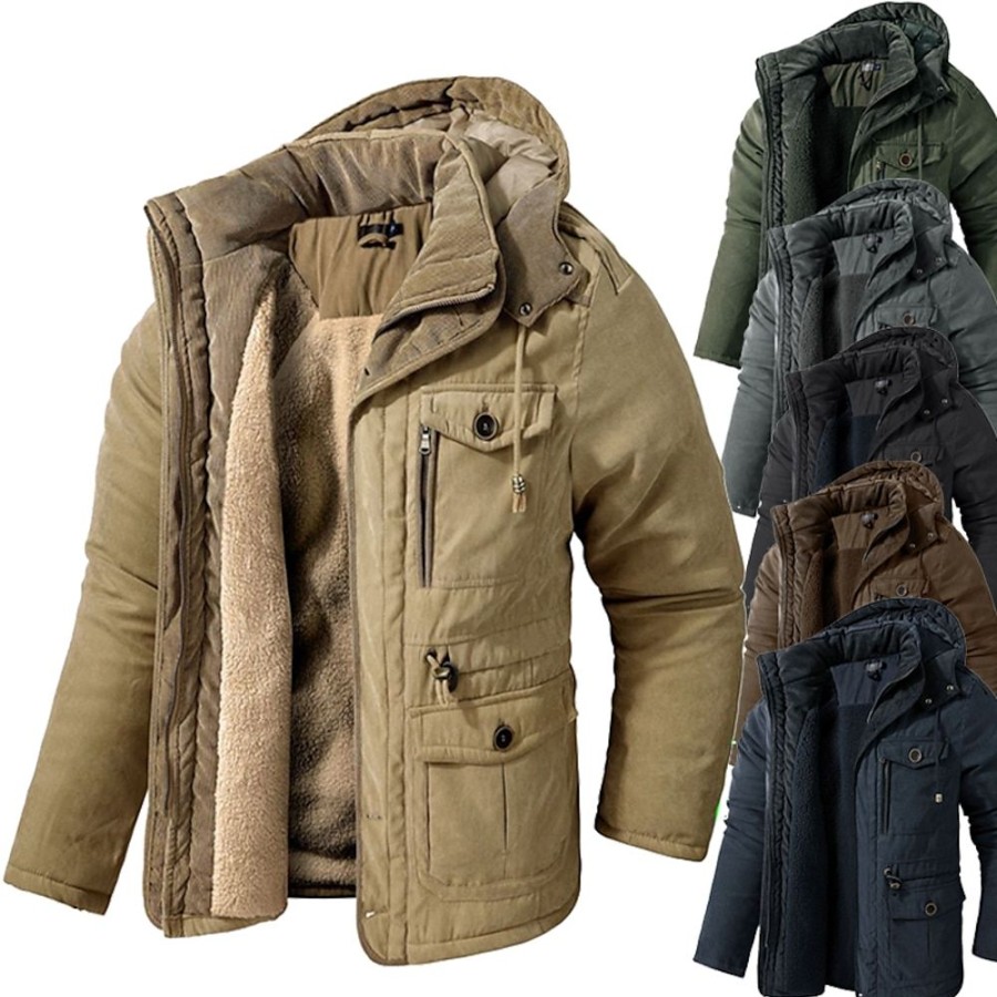 Vetements D'Exterieur Pour Hommes LITB | Homme Veste Matelassee Polaire Exterieur Chaud Veste Hiver Manteau Camping / Randonnee / Speleologie