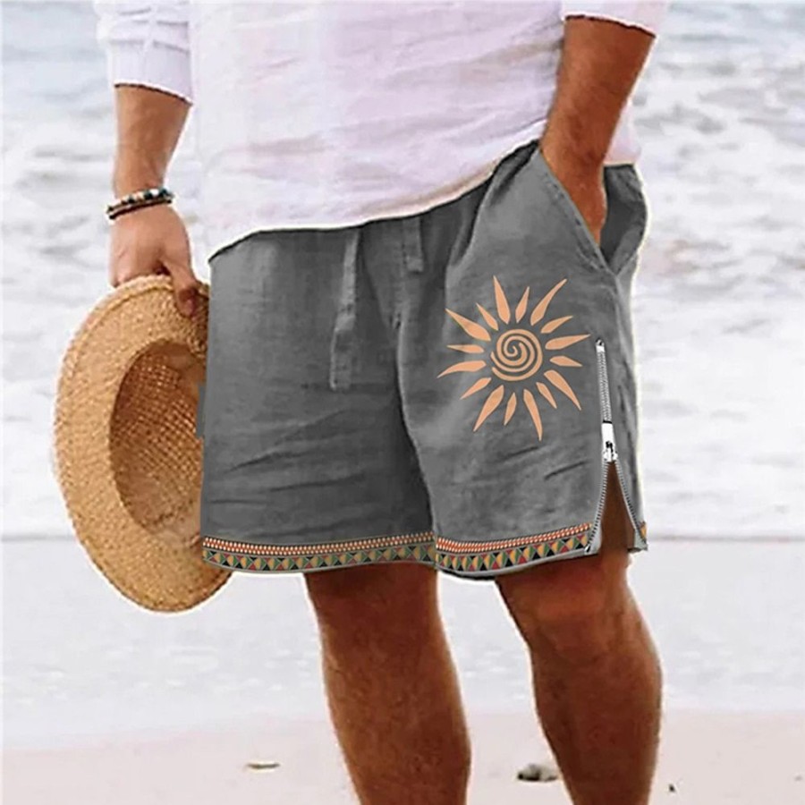 Bas Pour Hommes LITB | Homme Surf Boardshort Short De Bain Short De Bain Zippe Poche Taille Elastique Soleil Imprimes Photos Confort Respirable Court Casual Du Quotidien Vacances Vetement De Rue Hawaien