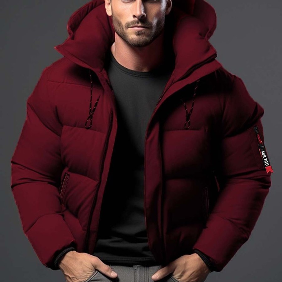 Vetements D'Exterieur Pour Hommes LITB | Homme Manteau D Hiver Veste D Hiver Doudoune Zippe Poche Polyester Exterieur Rendez-Vous Casual Quotidien Normal Mode Decontractees Coupe Vent Chaud Hiver Plein Doudoune