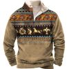 Sweats A Capuche Et Sweat-Shirts LITB | Graphic Tribal Homme Du Quotidien 3D Effet Sweat Shirt Vacances Sortie Vetement De Rue Sweats Manche Longue Quarter Zip Imprimer Toison Automne Hiver Designer Sweat A Capuche