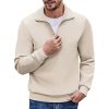 Sweats A Capuche Et Sweat-Shirts LITB | Homme Sweat Shirt Sweat-Shirt Quart De Fermeture Eclair Demi Fermeture Eclair Plein Sport & Loisir Du Quotidien Vacances Velours Cotele Vetement De Rue Basique Decontractees