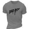 T-Shirts Et Debardeurs Pour Hommes LITB | Lettre T Shirt Tee Homme Graphique Melange De Coton Chemise Sportif Classique Chemise Manche Courte T-Shirt Confortable Sport Exterieur Vacances Ete Vetements De