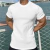 T-Shirts Et Debardeurs Pour Hommes LITB | Homme T Shirt Tee T-Shirt Plein Col Ras Du Cou Plein Air Vacances Manches Courtes Vetement Tenue Mode Design Basique