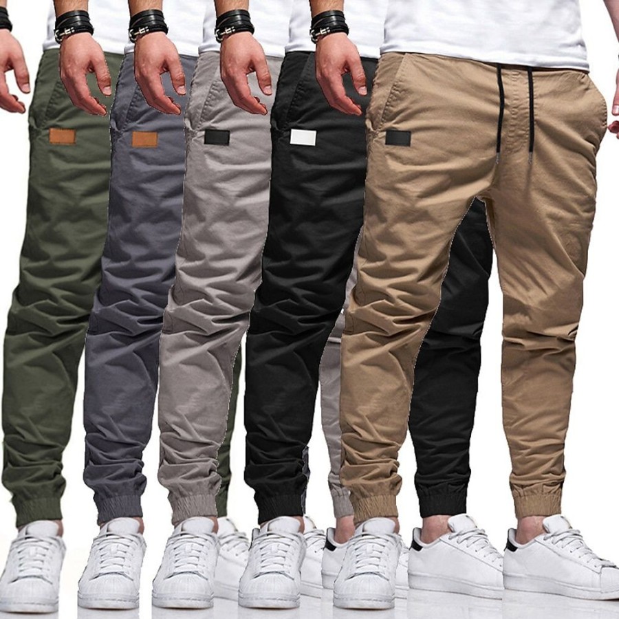 Bas Pour Hommes LITB | Homme Pantalon Pantalons Decontractes Pantalons De Jogging Poche Cordon Taille Elastique Mosaique Confort Respirable Exterieur Casual Du Quotidien Sportif Mode Micro-Elastique