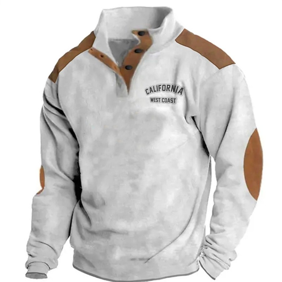 Sweats A Capuche Et Sweat-Shirts LITB | Imprimes Photos Californie Homme Mode 3D Effet Sweat Shirt Vacances Sortie Vetement De Rue Sweats Manche Longue Mao Imprimer Bouton Toison Printemps & Automne Designer Sweat A Capuche