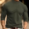 T-Shirts Et Debardeurs Pour Hommes LITB | Homme T Shirt Tee T-Shirt Chemise A Manches Longues Plein Mao Plein Air Vacances Manche Longue Vetement Tenue Mode Design Basique