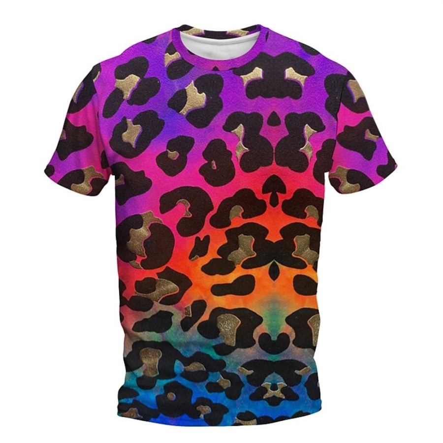 T-Shirts Et Debardeurs Pour Hommes LITB | Graphic Leopard Du Quotidien Design Retro Vintage Homme 3D Effet T Shirt Tee Sport Exterieur Vacances Sortie T-Shirt Manche Courte Col Ras Du Cou Chemise Printemps Ete Vetement Tenue S M