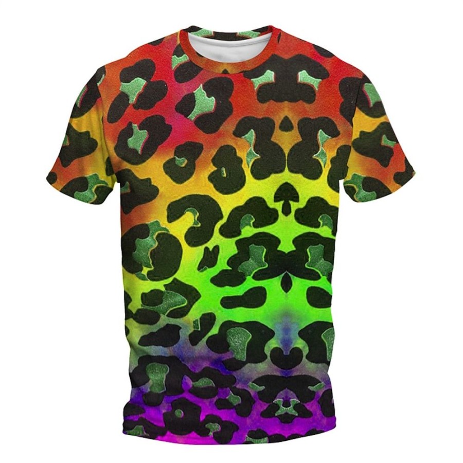 T-Shirts Et Debardeurs Pour Hommes LITB | Graphic Leopard Du Quotidien Design Retro Vintage Homme 3D Effet T Shirt Tee Sport Exterieur Vacances Sortie T-Shirt Manche Courte Col Ras Du Cou Chemise Printemps Ete Vetement Tenue S M