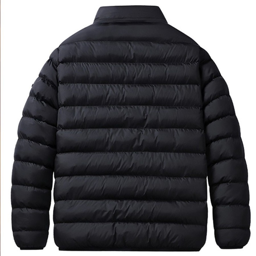 Vetements D'Exterieur Pour Hommes LITB | Homme Doudoune Zippe Poche Bureau Et Carriere Rendez-Vous Casual Quotidien Exterieur Pour Tous Les Jours Des Sports Hiver Plein Doudoune Noir