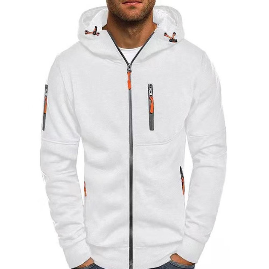 Sweats A Capuche Et Sweat-Shirts LITB | Homme Sweat A Capuche Zippe Veste Sweat A Capuche En Molleton Capuche Couleur Unie Zippe Casual Frais Decontractees Grand Et Grand Hiver Printemps & Automne